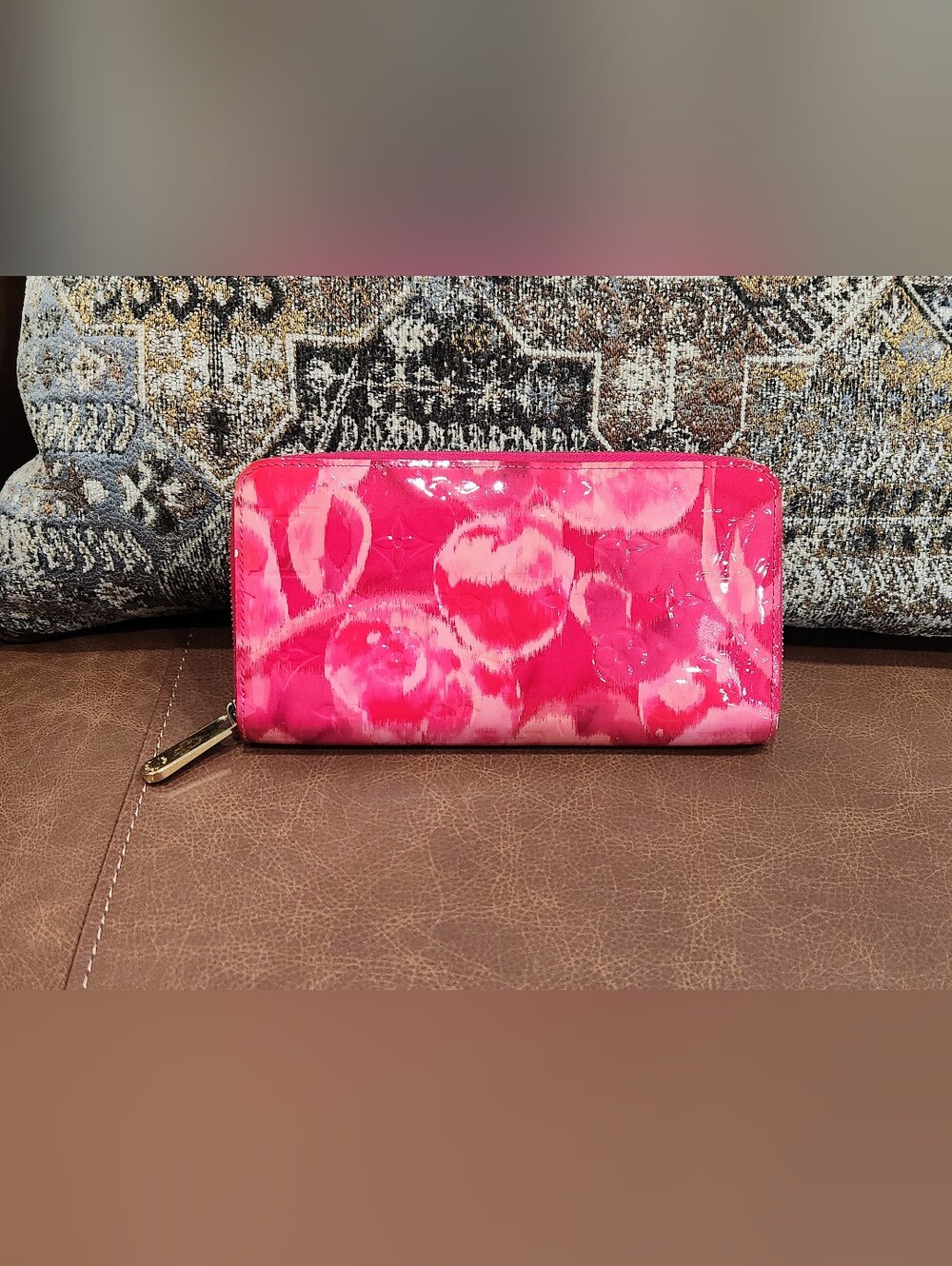 Louis Vuitton Long Wallet in Vernis Rose Pink